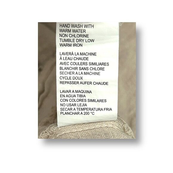 Blanco by Nature Suza Dress Beige 100% Peruvian Cotton Mini Shift Cottagecore L - Picture 8 of 9